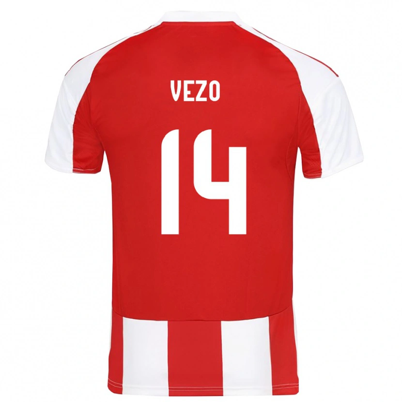 Danxen Dames Rúben Vezo #14 Rood Wit Thuisshirt Thuistenue 2025/26 T-Shirt