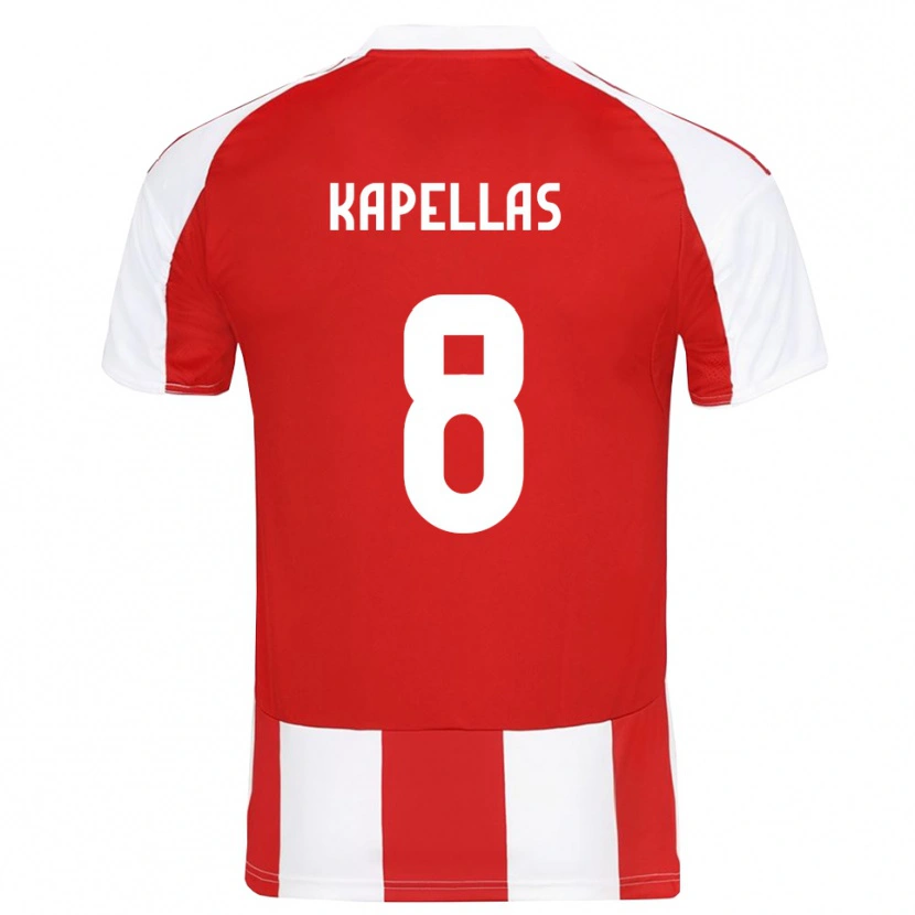 Danxen Dames Christos Kapellas #8 Rood Wit Thuisshirt Thuistenue 2025/26 T-Shirt