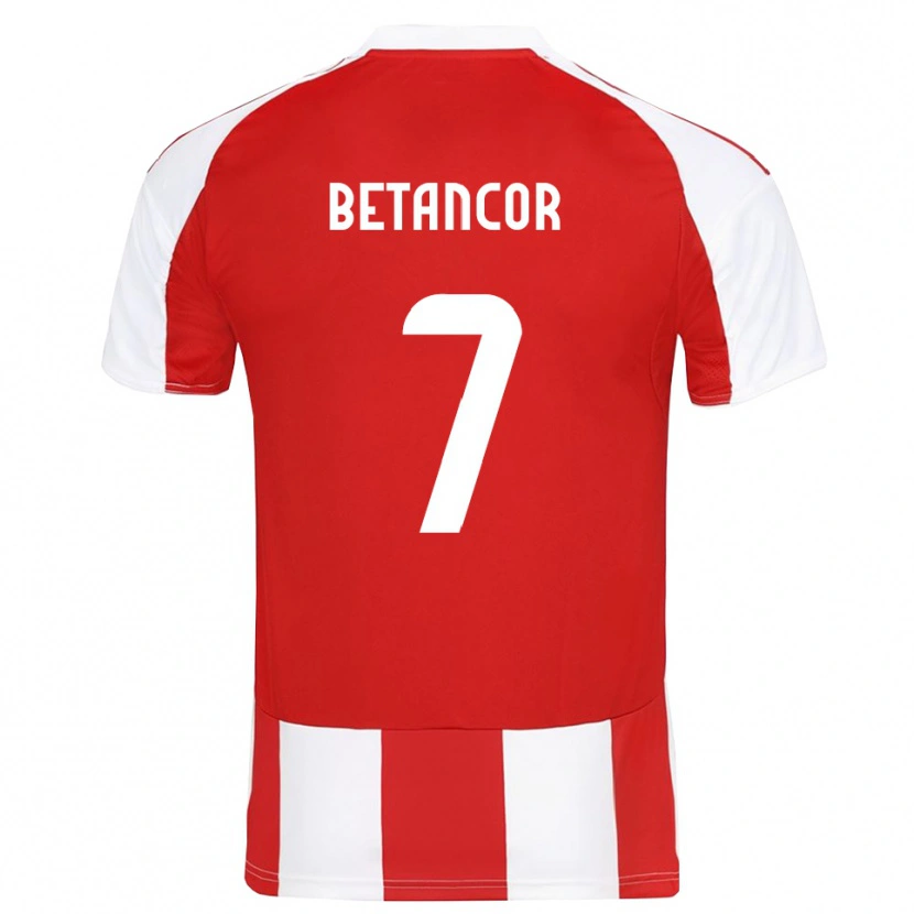 Danxen Dames Jefté Betancor #7 Rood Wit Thuisshirt Thuistenue 2025/26 T-Shirt