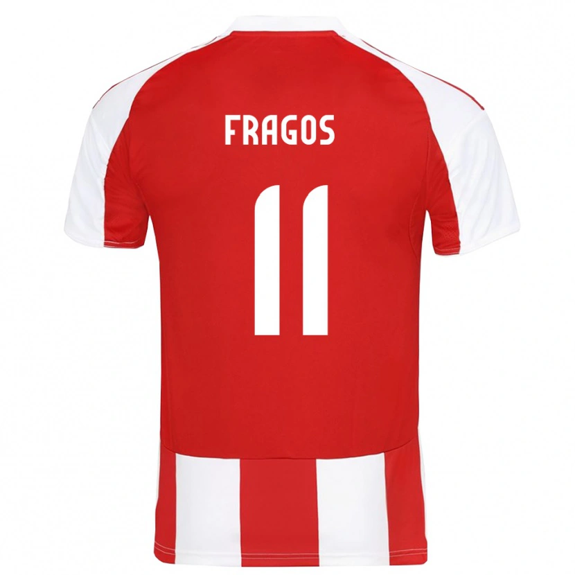 Danxen Dames Georgios Fragos #11 Rood Wit Thuisshirt Thuistenue 2025/26 T-Shirt