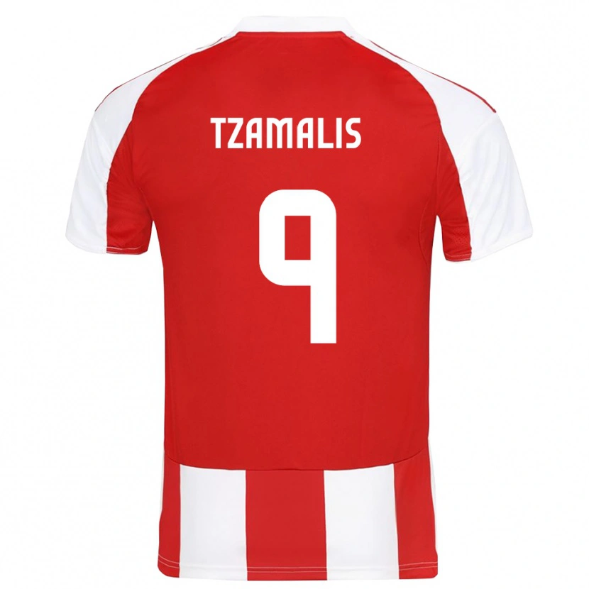 Danxen Dames Alexandros Tzamalis #9 Rood Wit Thuisshirt Thuistenue 2025/26 T-Shirt