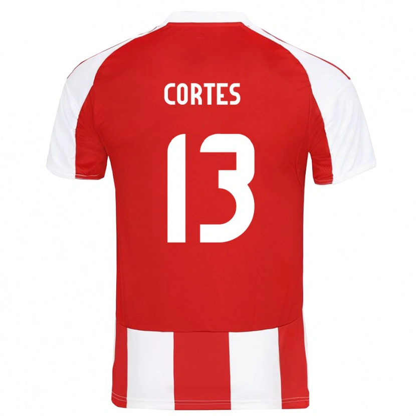 Danxen Dames Ethan Cortes #13 Rood Wit Thuisshirt Thuistenue 2025/26 T-Shirt
