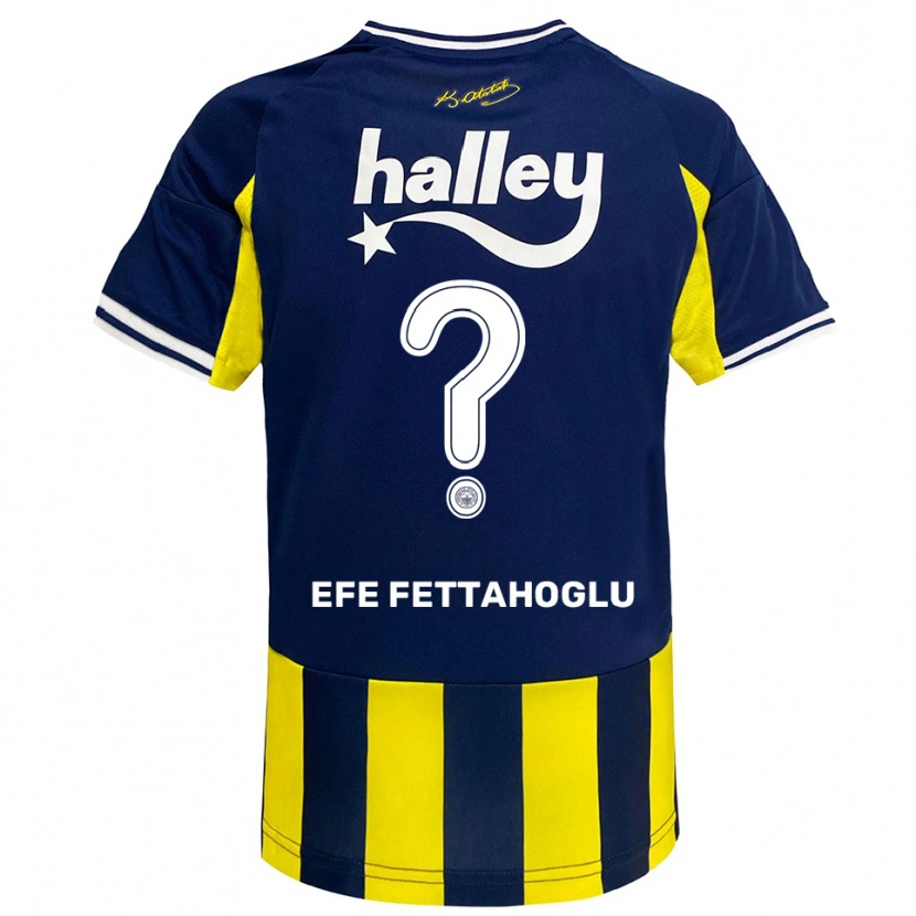 Danxen Dames Adnan Efe Fettahoğlu #0 Geel Donkerblauw Wit Thuisshirt Thuistenue 2025/26 T-Shirt
