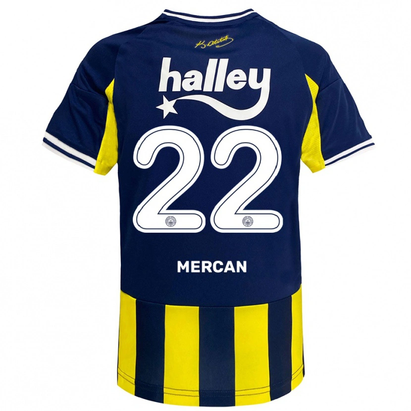 Danxen Dames Levent Mercan #22 Geel Donkerblauw Wit Thuisshirt Thuistenue 2025/26 T-Shirt