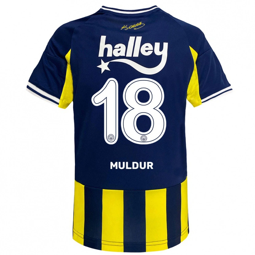 Danxen Dames Mert Müldür #18 Geel Donkerblauw Wit Thuisshirt Thuistenue 2025/26 T-Shirt