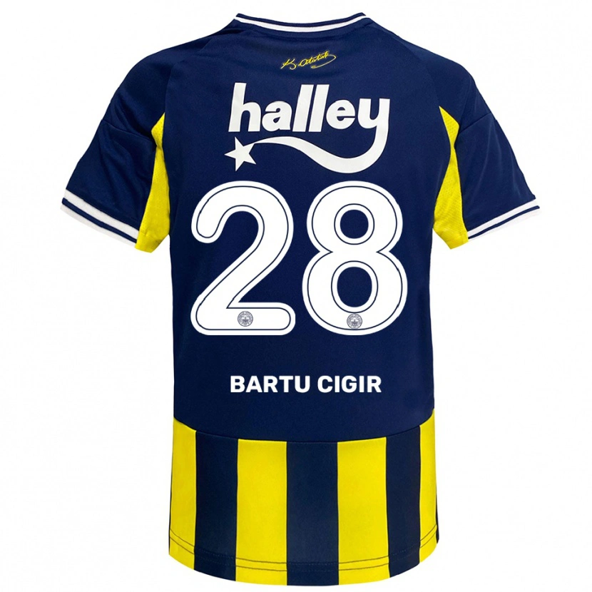 Danxen Dames Can Bartu Çığır #28 Geel Donkerblauw Wit Thuisshirt Thuistenue 2025/26 T-Shirt