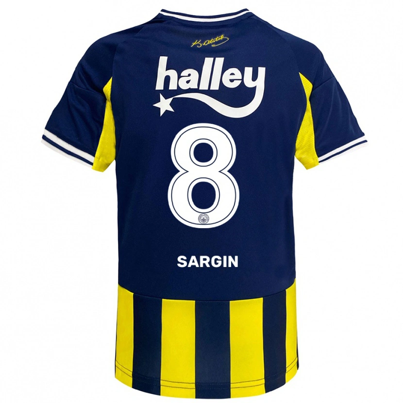 Danxen Dames Samet Sargın #8 Geel Donkerblauw Wit Thuisshirt Thuistenue 2025/26 T-Shirt