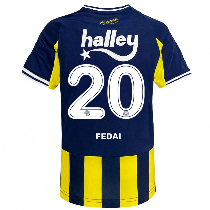 Danxen Dames Çağrı Fedai #20 Geel Donkerblauw Wit Thuisshirt Thuistenue 2025/26 T-Shirt