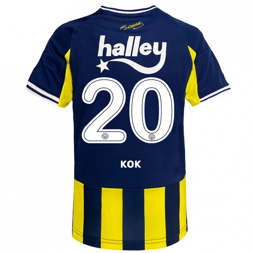 Danxen Dames Serhan Kök #20 Geel Donkerblauw Wit Thuisshirt Thuistenue 2025/26 T-Shirt