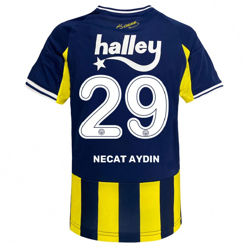 Danxen Dames Ahmet Necat Aydın #29 Geel Donkerblauw Wit Thuisshirt Thuistenue 2025/26 T-Shirt