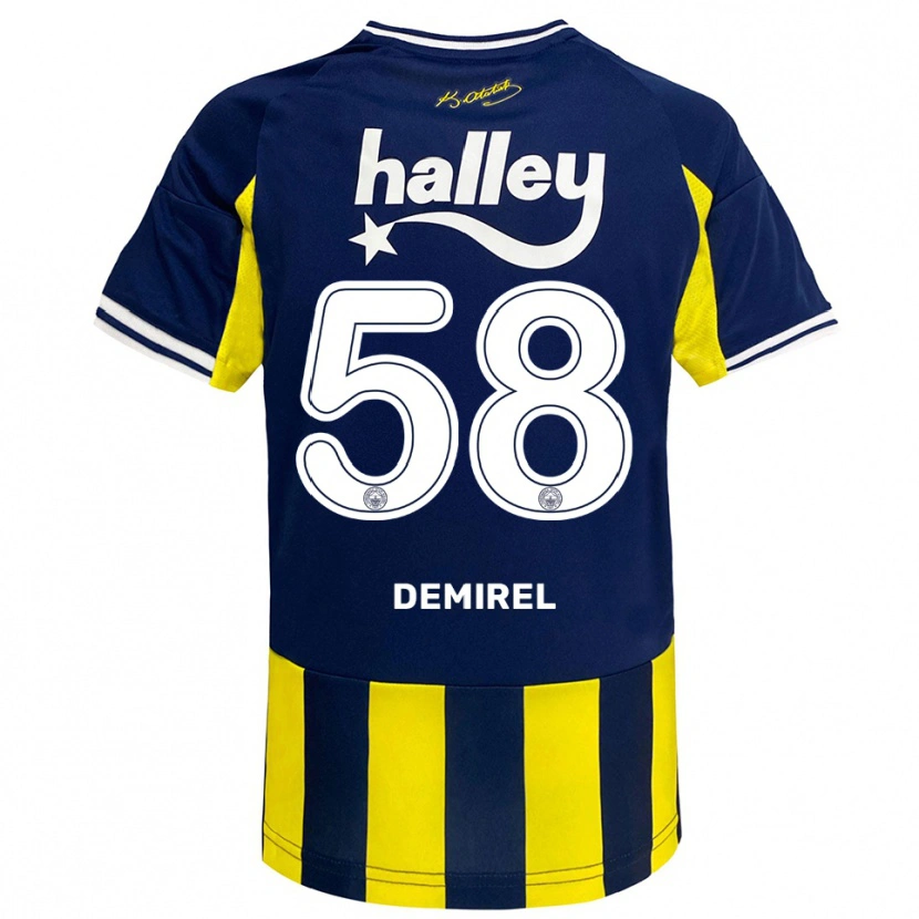 Danxen Dames Görkem Demirel #58 Geel Donkerblauw Wit Thuisshirt Thuistenue 2025/26 T-Shirt