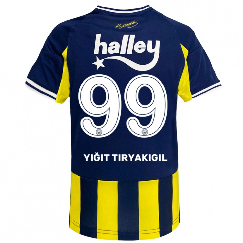 Danxen Dames Ömer Yiğit Tiryakigil #99 Geel Donkerblauw Wit Thuisshirt Thuistenue 2025/26 T-Shirt