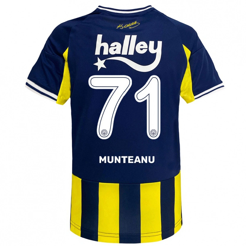 Danxen Dames Natalia Munteanu #71 Geel Donkerblauw Wit Thuisshirt Thuistenue 2025/26 T-Shirt