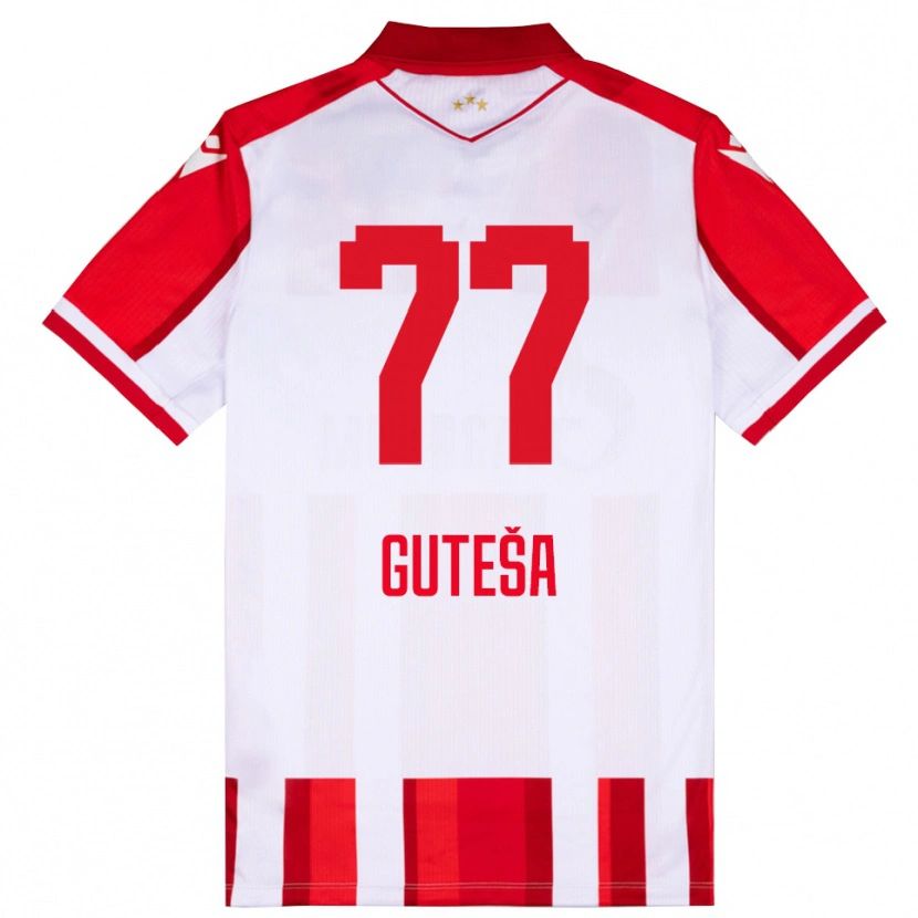 Danxen Dames Ivan Guteša #77 Rood Wit Thuisshirt Thuistenue 2025/26 T-Shirt