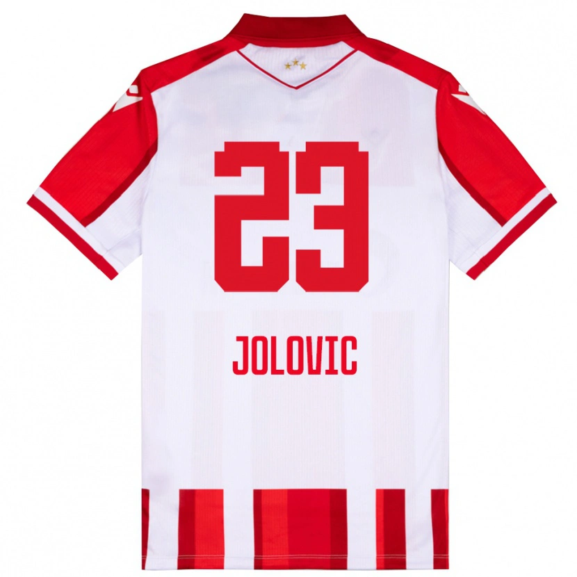 Danxen Dames Bogdan Jolovic #23 Rood Wit Thuisshirt Thuistenue 2025/26 T-Shirt
