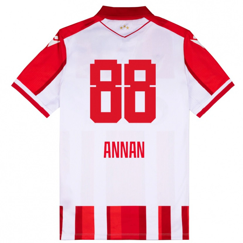 Danxen Dames Ebenezer Annan #88 Rood Wit Thuisshirt Thuistenue 2025/26 T-Shirt