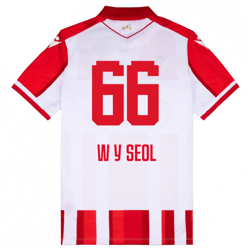Danxen Dames Young-Woo Seol #66 Rood Wit Thuisshirt Thuistenue 2025/26 T-Shirt