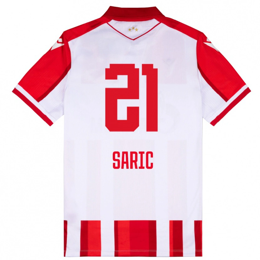 Danxen Dames Dimitrije Saric #21 Rood Wit Thuisshirt Thuistenue 2025/26 T-Shirt