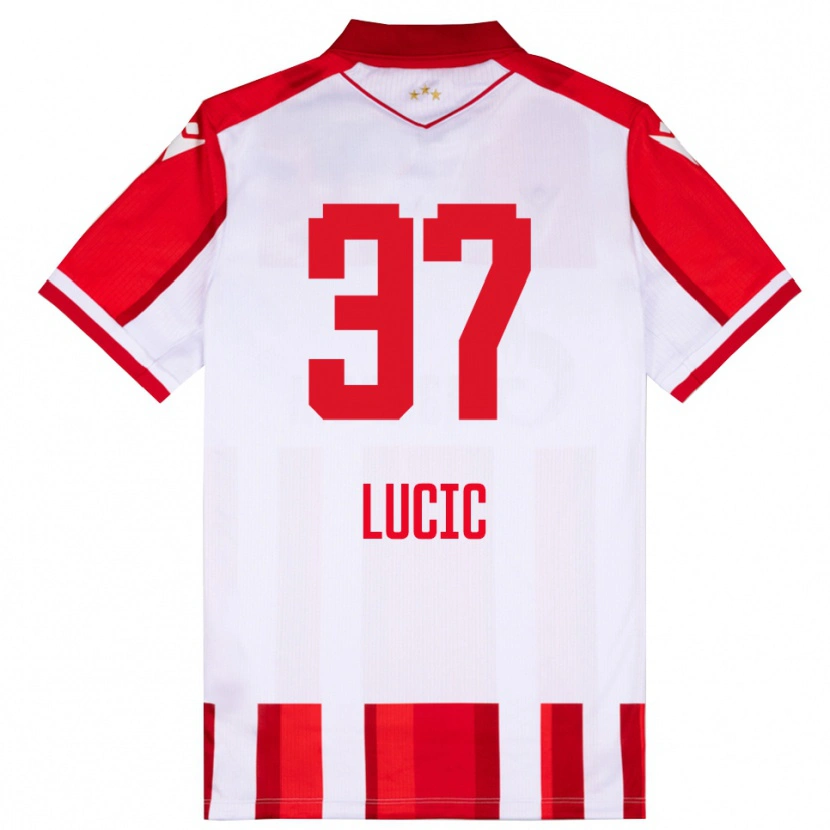 Danxen Dames Vladimir Lucic #37 Rood Wit Thuisshirt Thuistenue 2025/26 T-Shirt