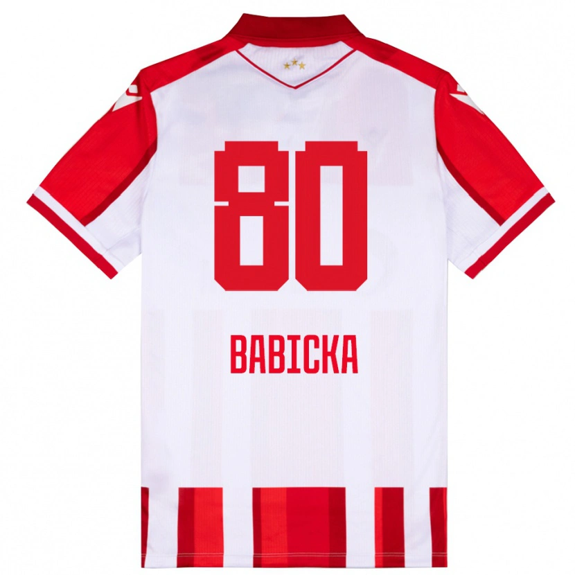 Danxen Dames Shavy Babicka #80 Rood Wit Thuisshirt Thuistenue 2025/26 T-Shirt