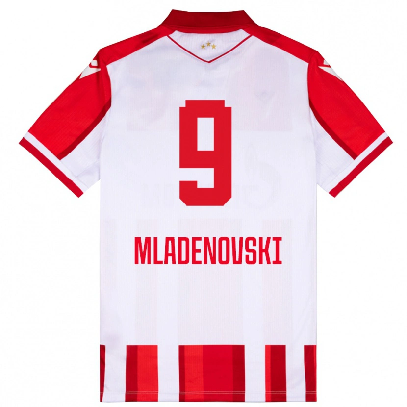 Danxen Dames Stefan Mladenovski #9 Rood Wit Thuisshirt Thuistenue 2025/26 T-Shirt