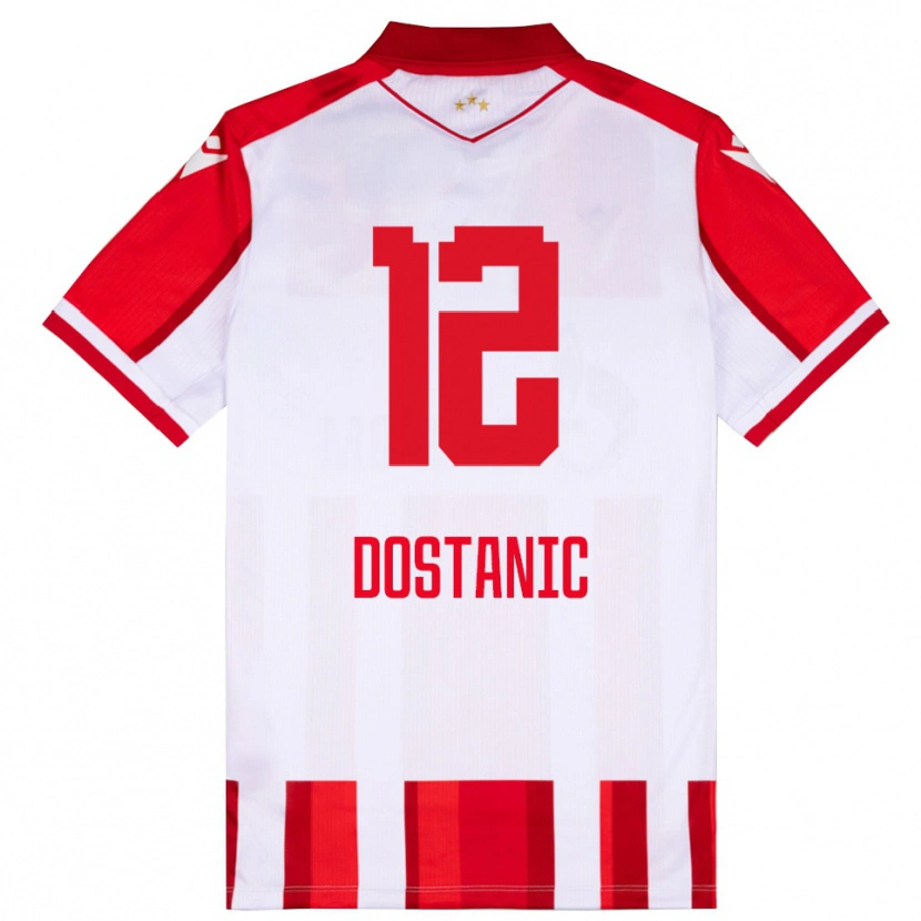 Danxen Dames Filip Dostanic #12 Rood Wit Thuisshirt Thuistenue 2025/26 T-Shirt