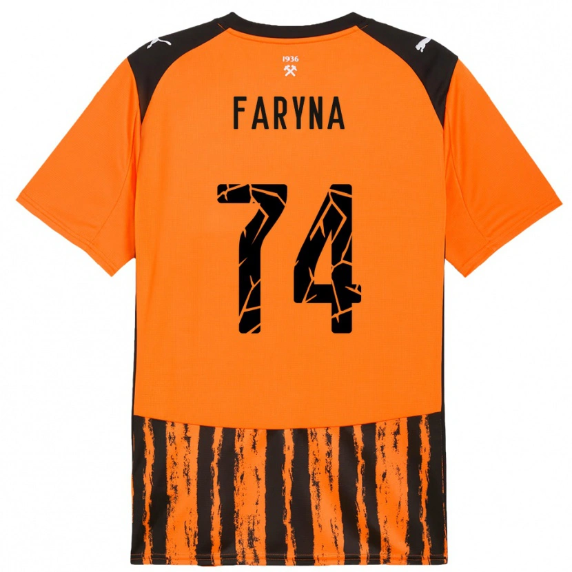 Danxen Dames Maryan Faryna #74 Oranje Zwart Thuisshirt Thuistenue 2025/26 T-Shirt