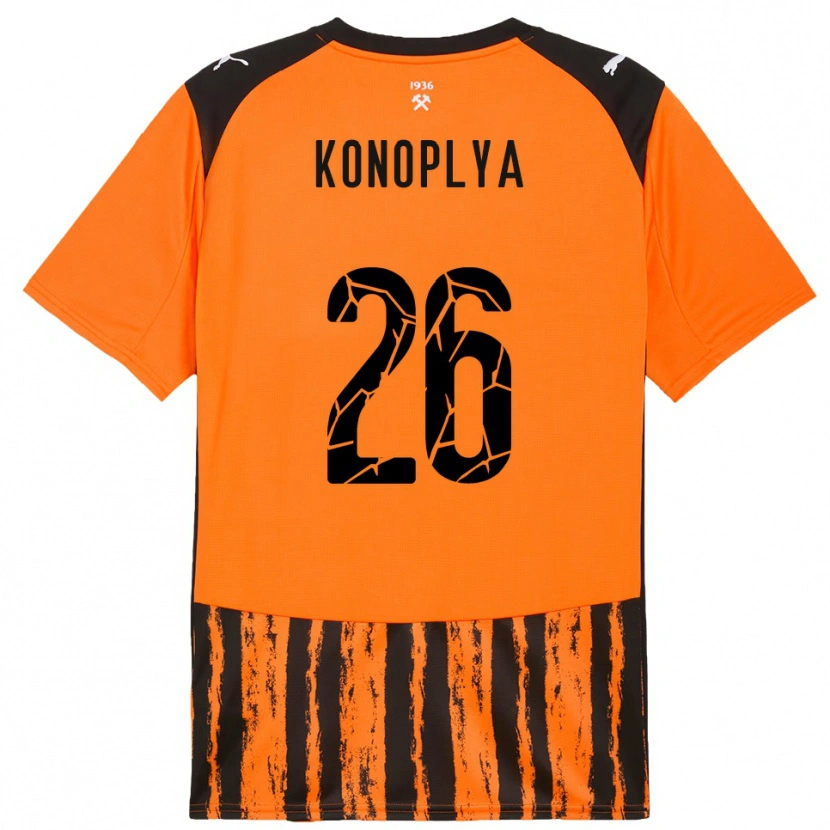 Danxen Dames Yukhym Konoplya #26 Oranje Zwart Thuisshirt Thuistenue 2025/26 T-Shirt