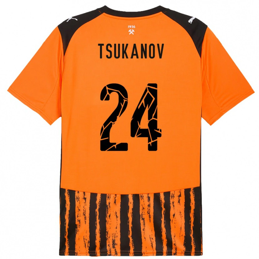 Danxen Dames Viktor Tsukanov #24 Oranje Zwart Thuisshirt Thuistenue 2025/26 T-Shirt
