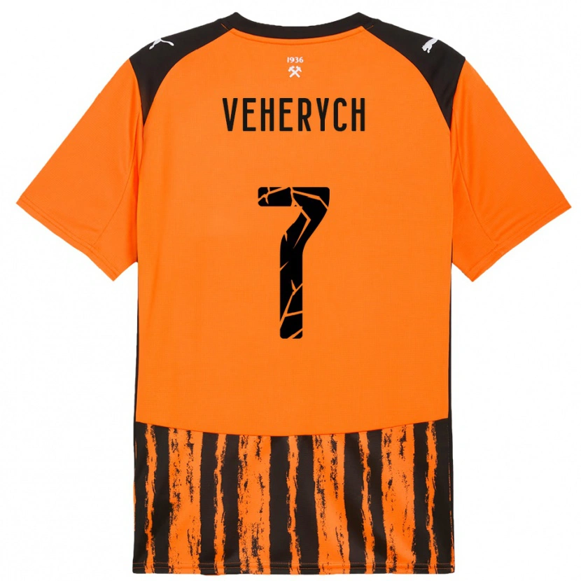 Danxen Dames Nadiia Veherych #7 Oranje Zwart Thuisshirt Thuistenue 2025/26 T-Shirt
