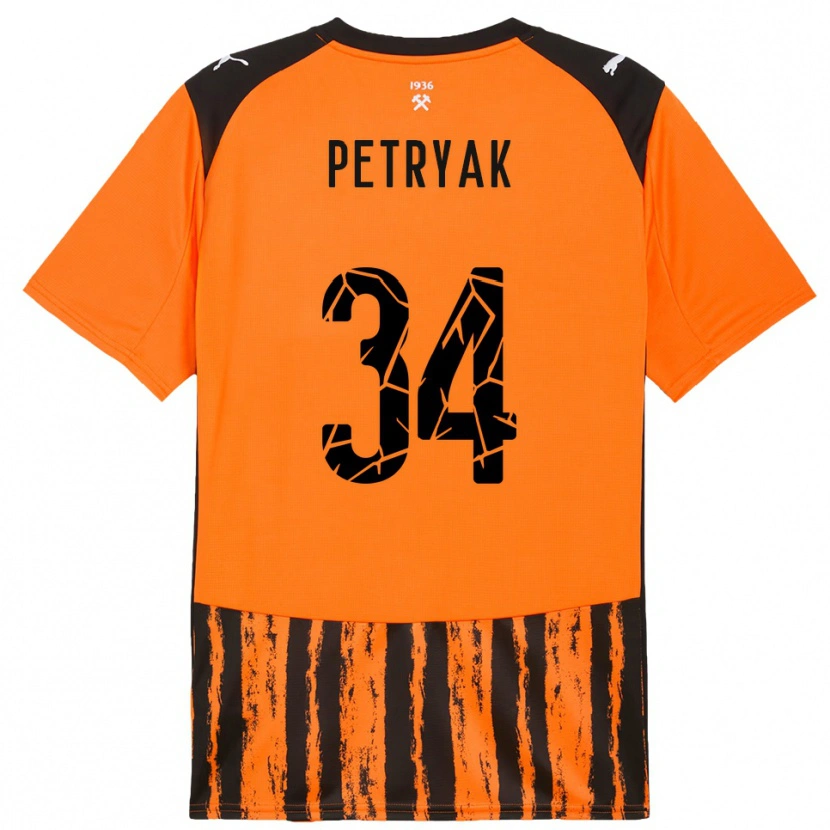 Danxen Dames Ivan Petryak #34 Oranje Zwart Thuisshirt Thuistenue 2025/26 T-Shirt