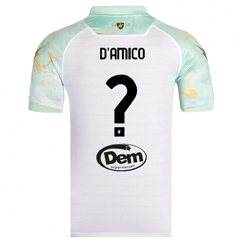 Danxen Dames Cristiano D'amico #0 Wit Zwart Uitshirt Uittenue 2025/26 T-Shirt