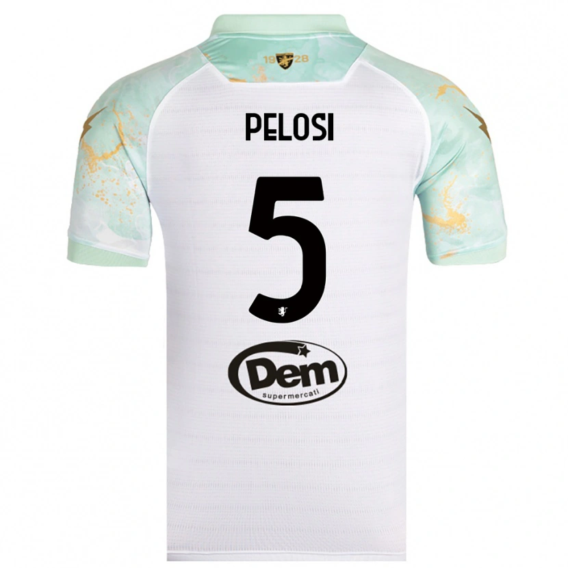 Danxen Dames Dario Pelosi #5 Wit Zwart Uitshirt Uittenue 2025/26 T-Shirt
