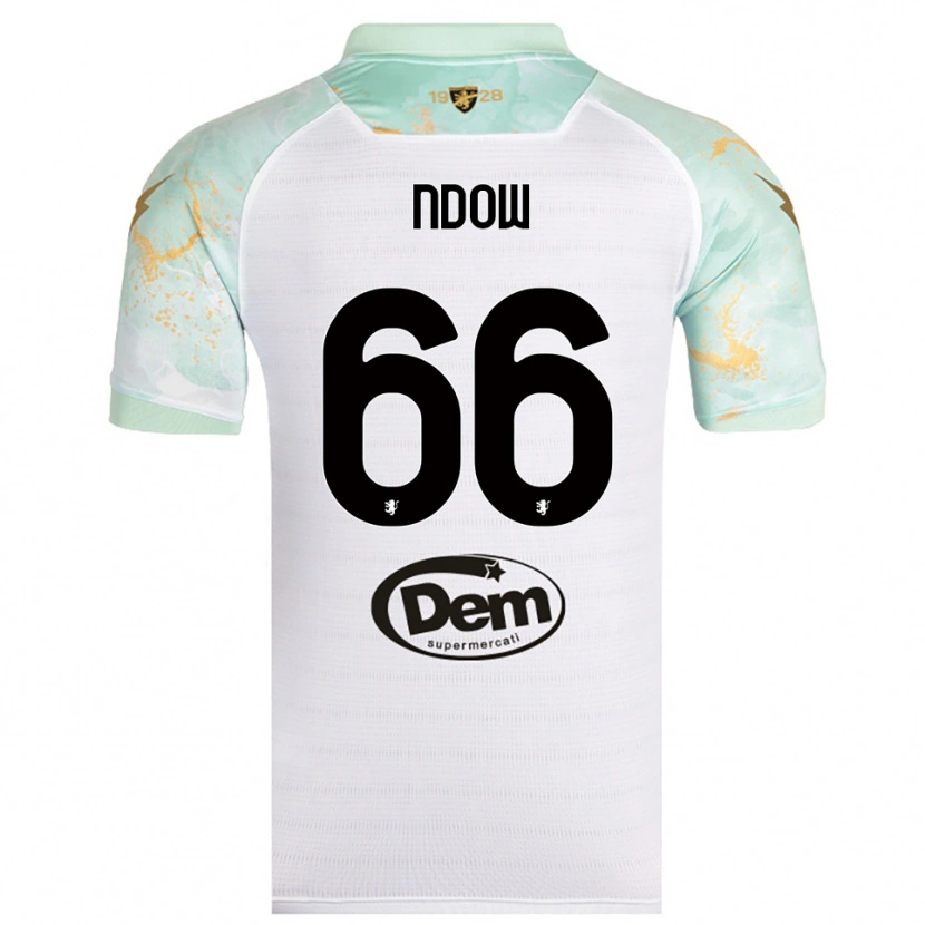 Danxen Dames Abdoulie Ndow #66 Wit Zwart Uitshirt Uittenue 2025/26 T-Shirt
