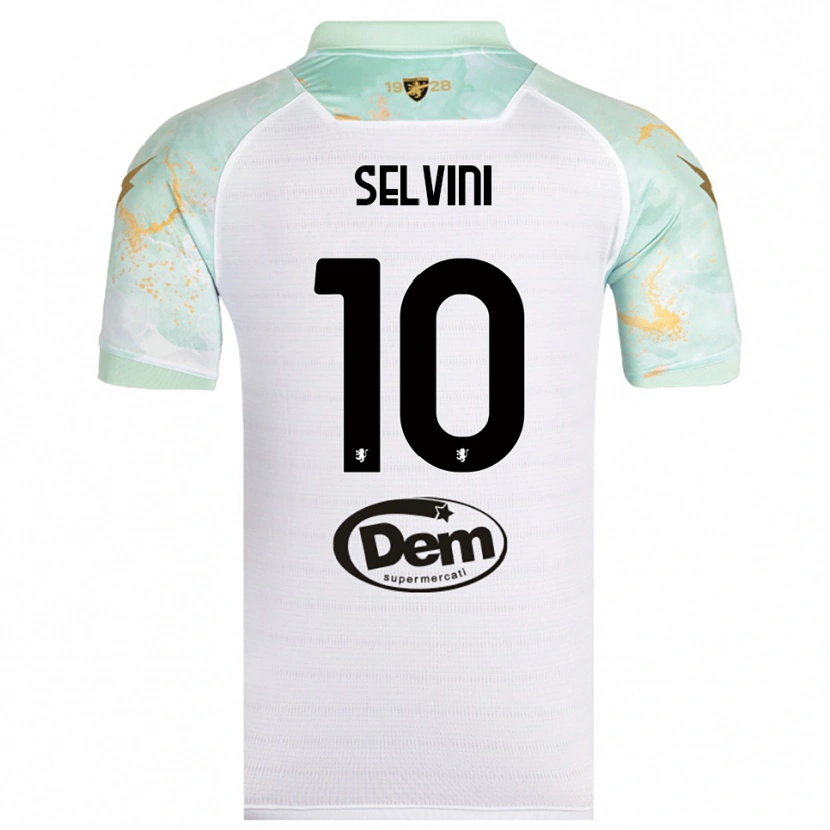 Danxen Dames Alessandro Selvini #10 Wit Zwart Uitshirt Uittenue 2025/26 T-Shirt