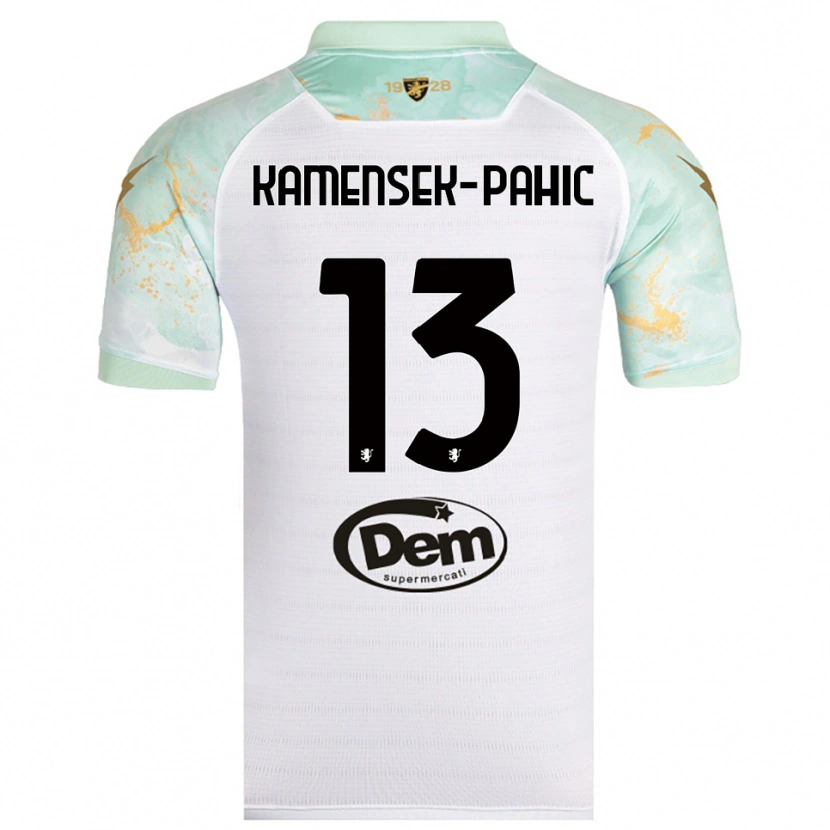 Danxen Dames Matjaz Kamensek-Pahic #13 Wit Zwart Uitshirt Uittenue 2025/26 T-Shirt
