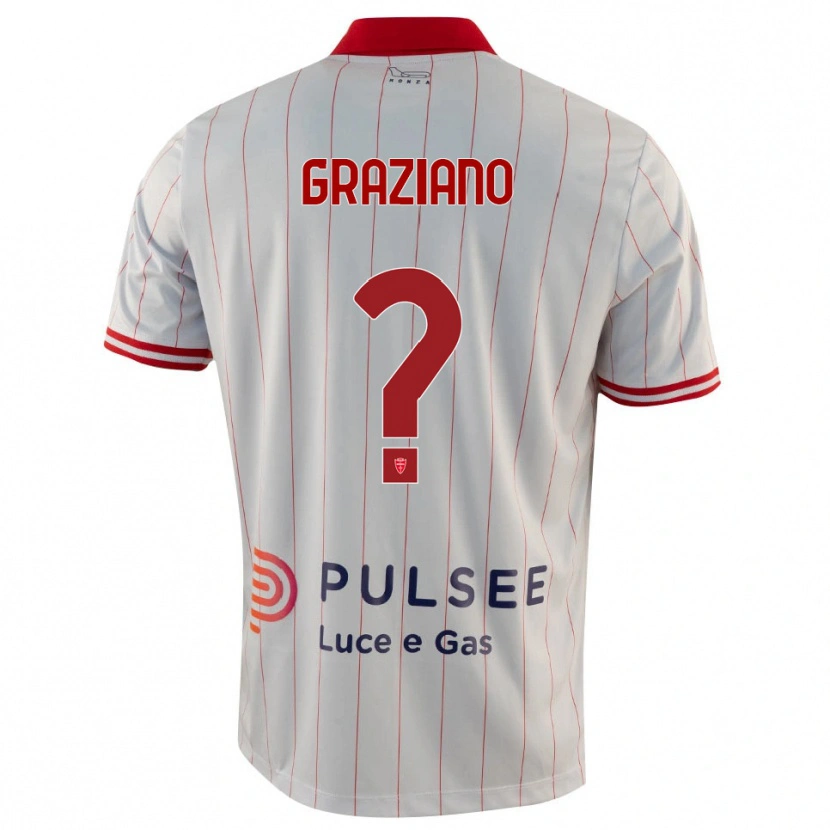 Danxen Dames Aldo Graziano #0 Wit Rood Blauw Uitshirt Uittenue 2025/26 T-Shirt