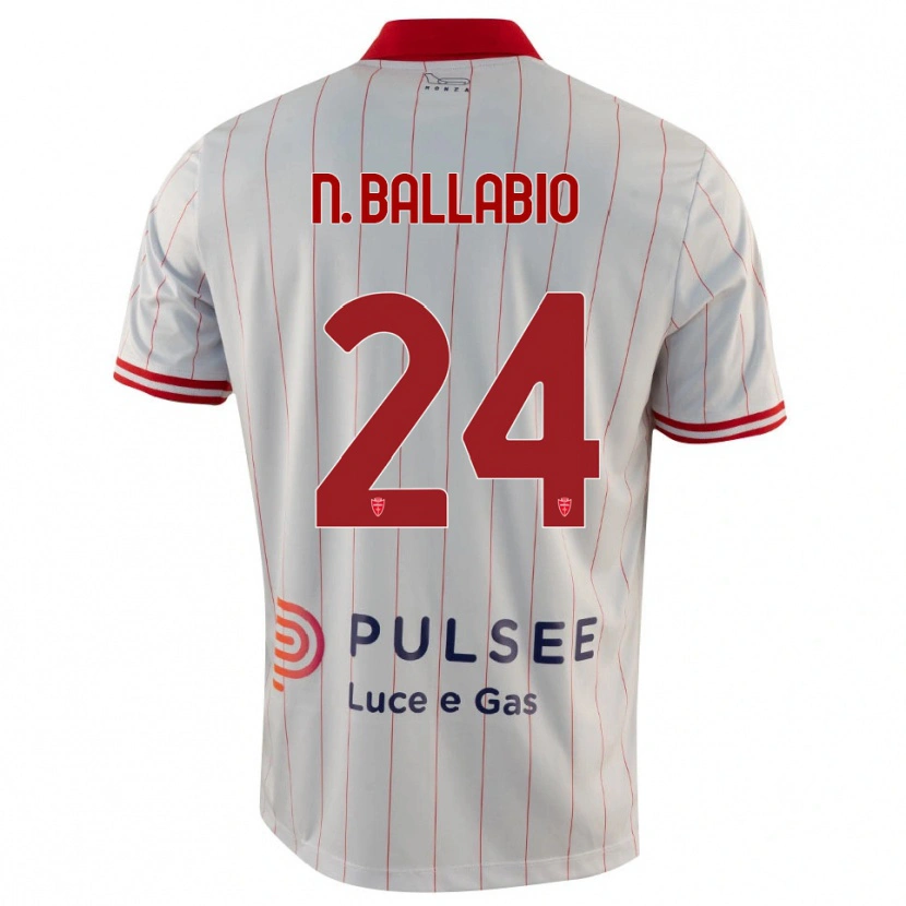 Danxen Dames Nicolò Ballabio #24 Wit Rood Blauw Uitshirt Uittenue 2025/26 T-Shirt