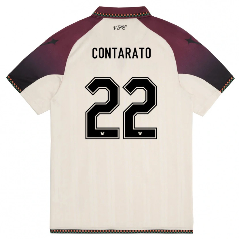 Danxen Dames Ettore Contarato #22 Crème Bourgondië Uitshirt Uittenue 2025/26 T-Shirt