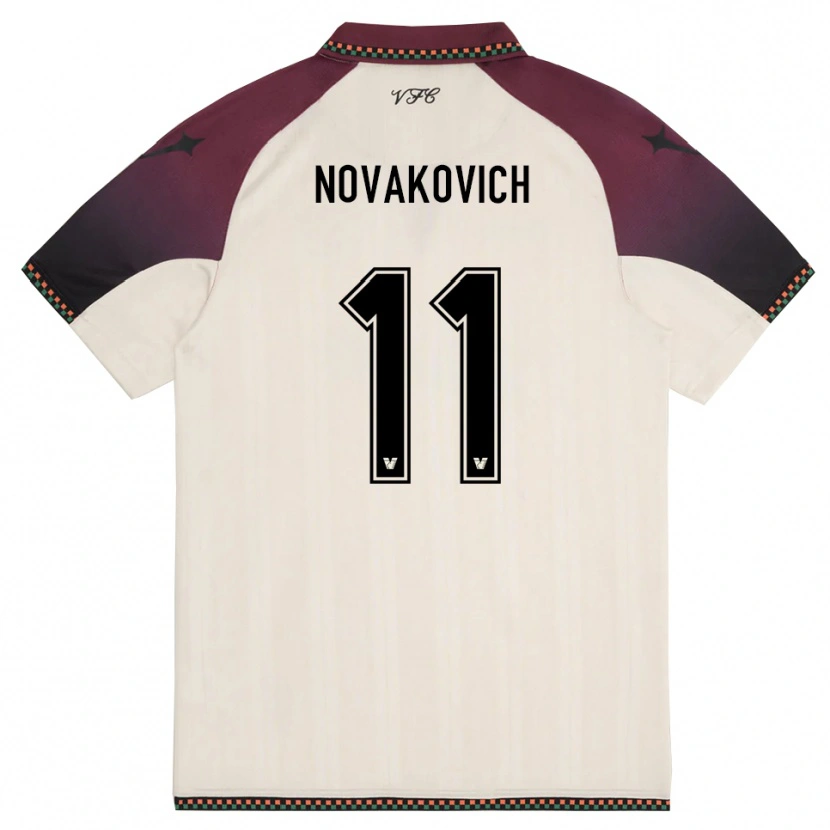 Danxen Dames Andrija Novakovich #11 Crème Bourgondië Uitshirt Uittenue 2025/26 T-Shirt