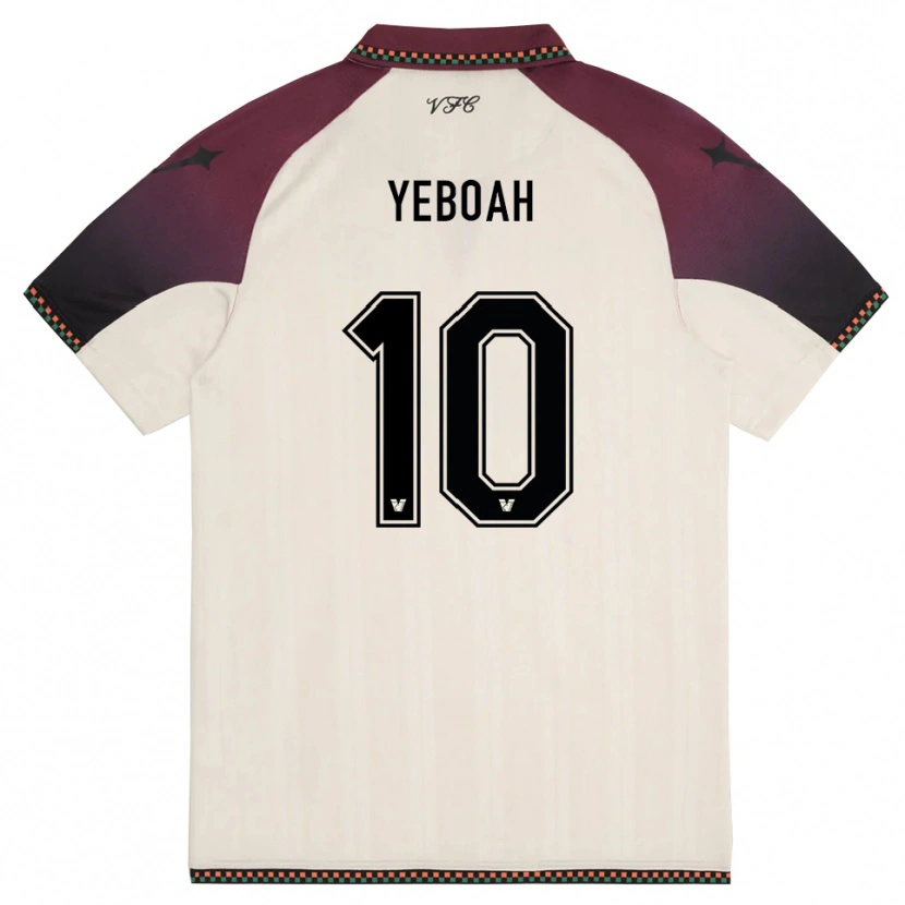 Danxen Dames John Yeboah #10 Crème Bourgondië Uitshirt Uittenue 2025/26 T-Shirt