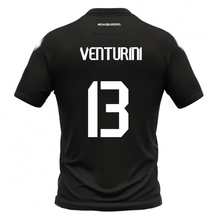 Danxen Dames Diego Venturini #13 Zwart Wit Uitshirt Uittenue 2025/26 T-Shirt