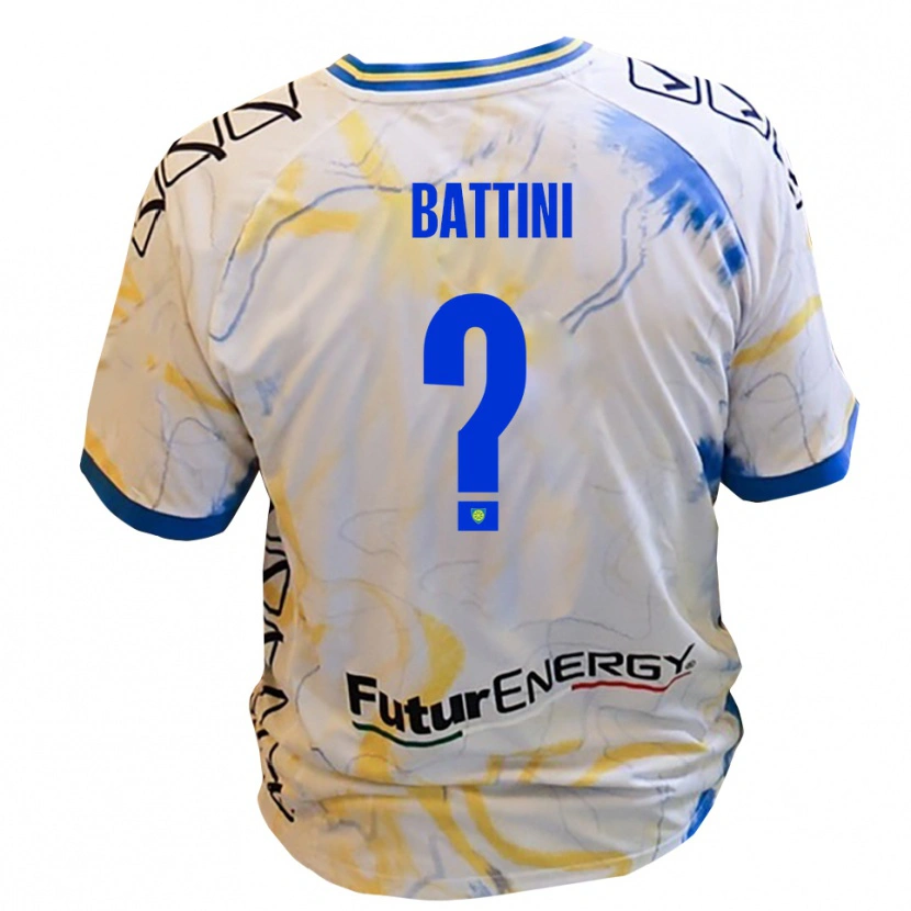 Danxen Dames Pietro Battini #0 Wit Geel Blauw Uitshirt Uittenue 2025/26 T-Shirt
