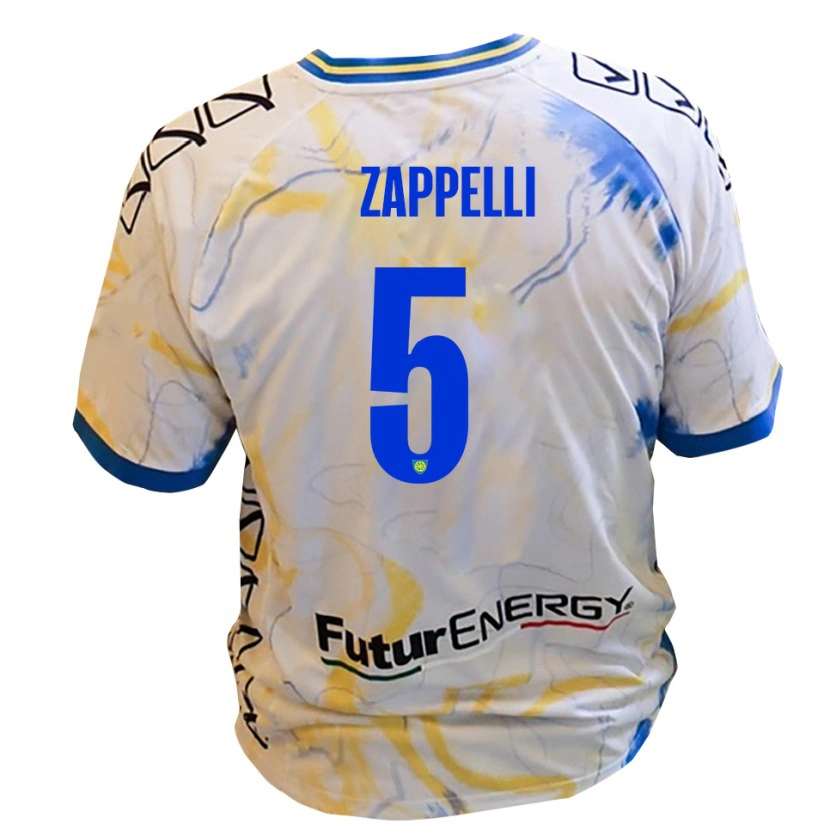 Danxen Dames Bernardo Zappelli #5 Wit Geel Blauw Uitshirt Uittenue 2025/26 T-Shirt