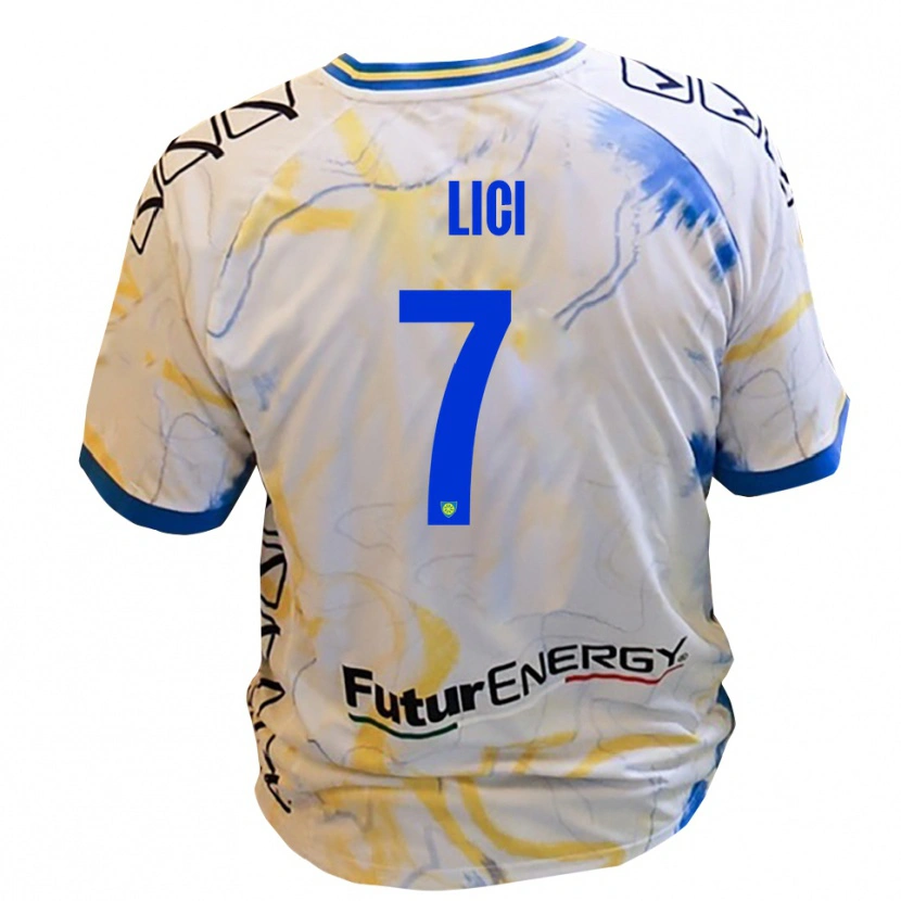 Danxen Dames Alessio Lici #7 Wit Geel Blauw Uitshirt Uittenue 2025/26 T-Shirt