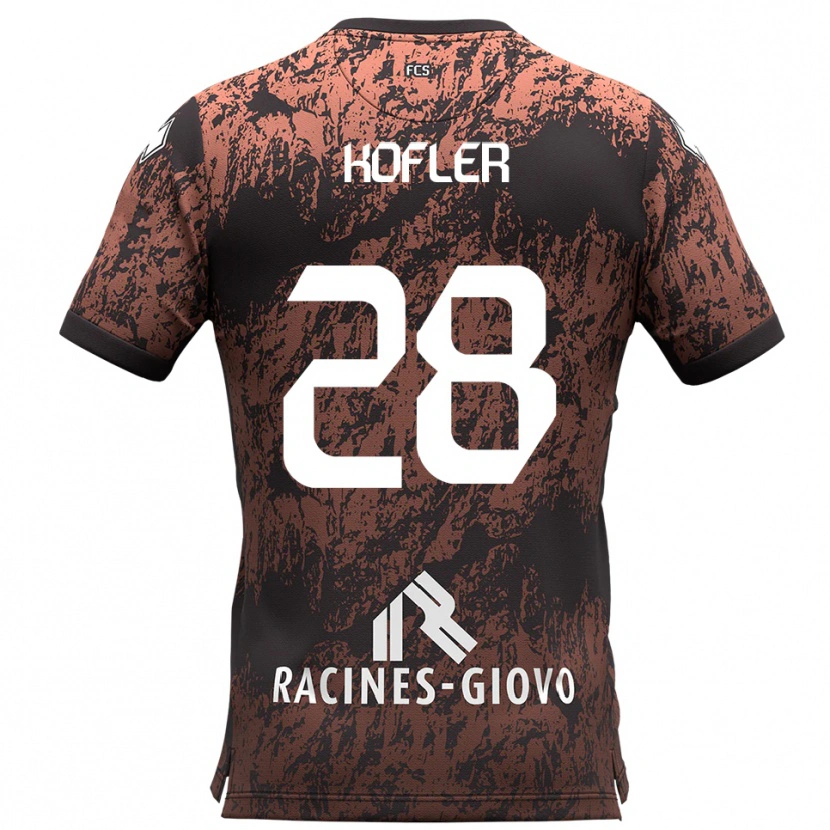 Danxen Dames Raphael Kofler #28 Bruin Zwart Uitshirt Uittenue 2025/26 T-Shirt