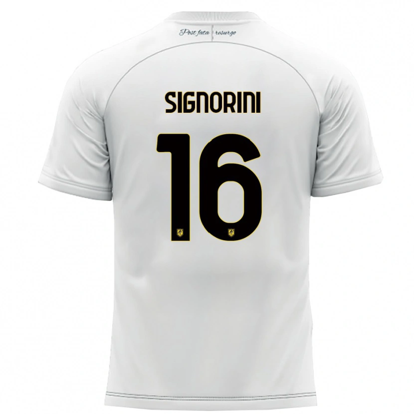 Danxen Dames Alessandro Signorini #16 Wit Geel Uitshirt Uittenue 2025/26 T-Shirt