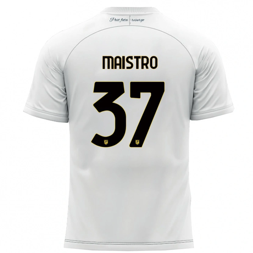Danxen Dames Fabio Maistro #37 Wit Geel Uitshirt Uittenue 2025/26 T-Shirt