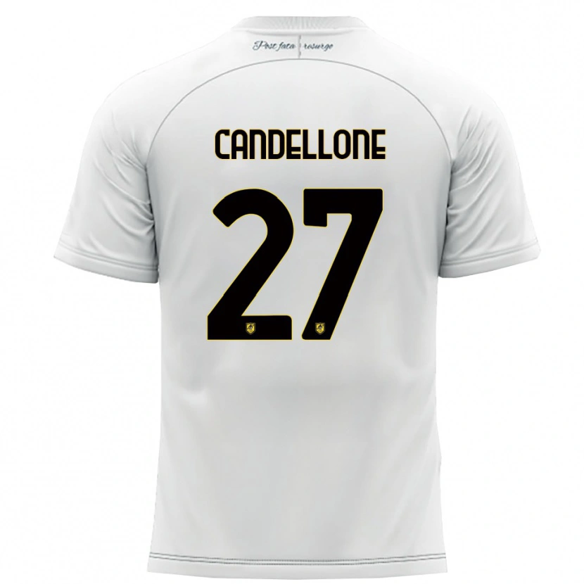 Danxen Dames Leonardo Candellone #27 Wit Geel Uitshirt Uittenue 2025/26 T-Shirt