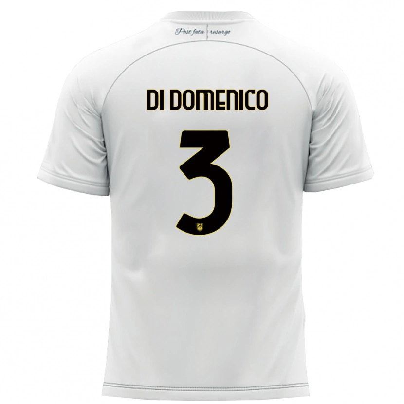 Danxen Dames Alfredo Di Domenico #3 Wit Geel Uitshirt Uittenue 2025/26 T-Shirt